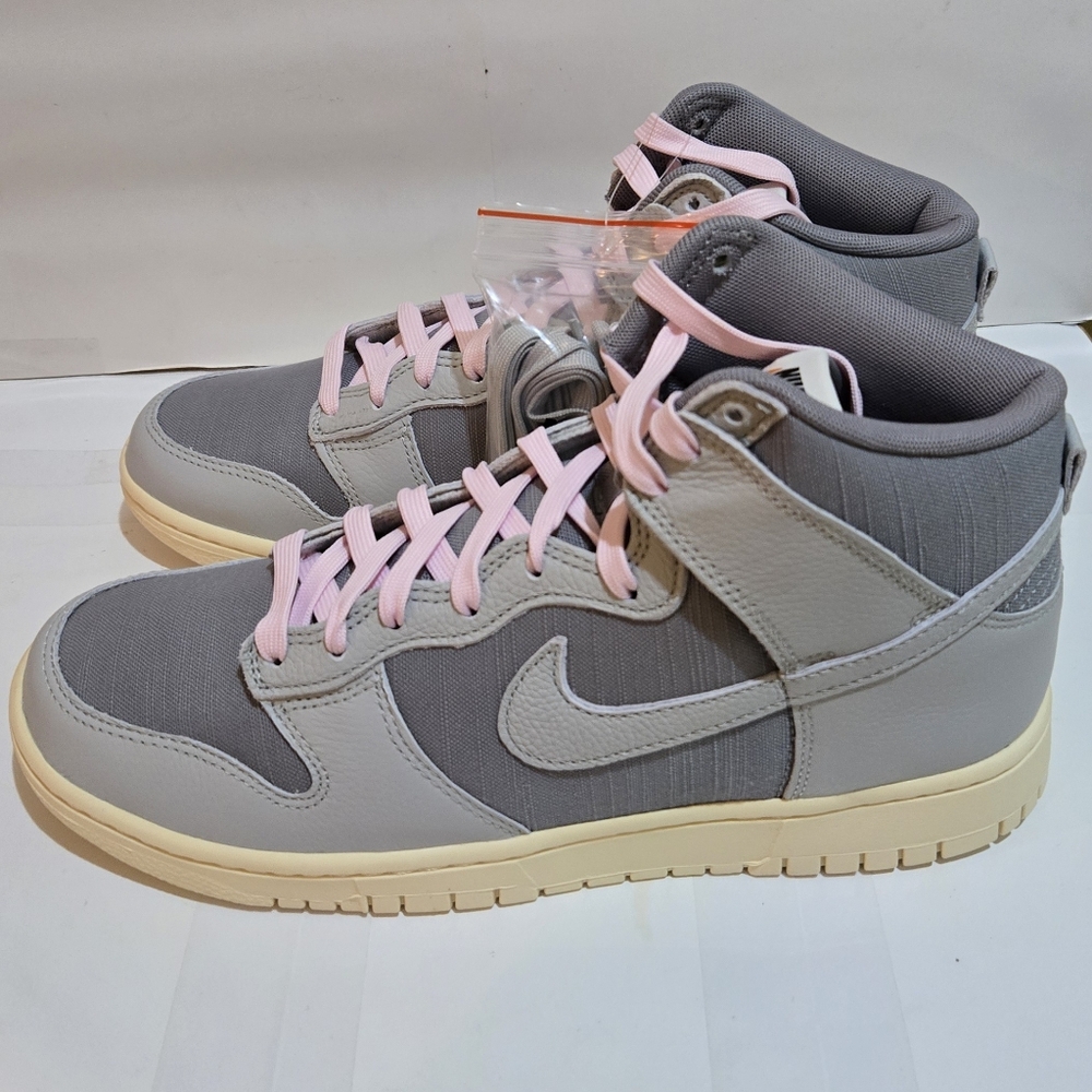 Nike Dunk High Retro‎ PRM Light Smoke Grey Grey Fog Sail Sneakers Men's 9.5